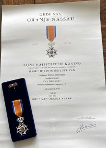 Leo van der Slot benoemd tot Lid in de Orde van Oranje Nassau