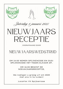 Uitnodiging Nieuwjaarsreceptie en -wedstrijd op zaterdag 4 januari 2025