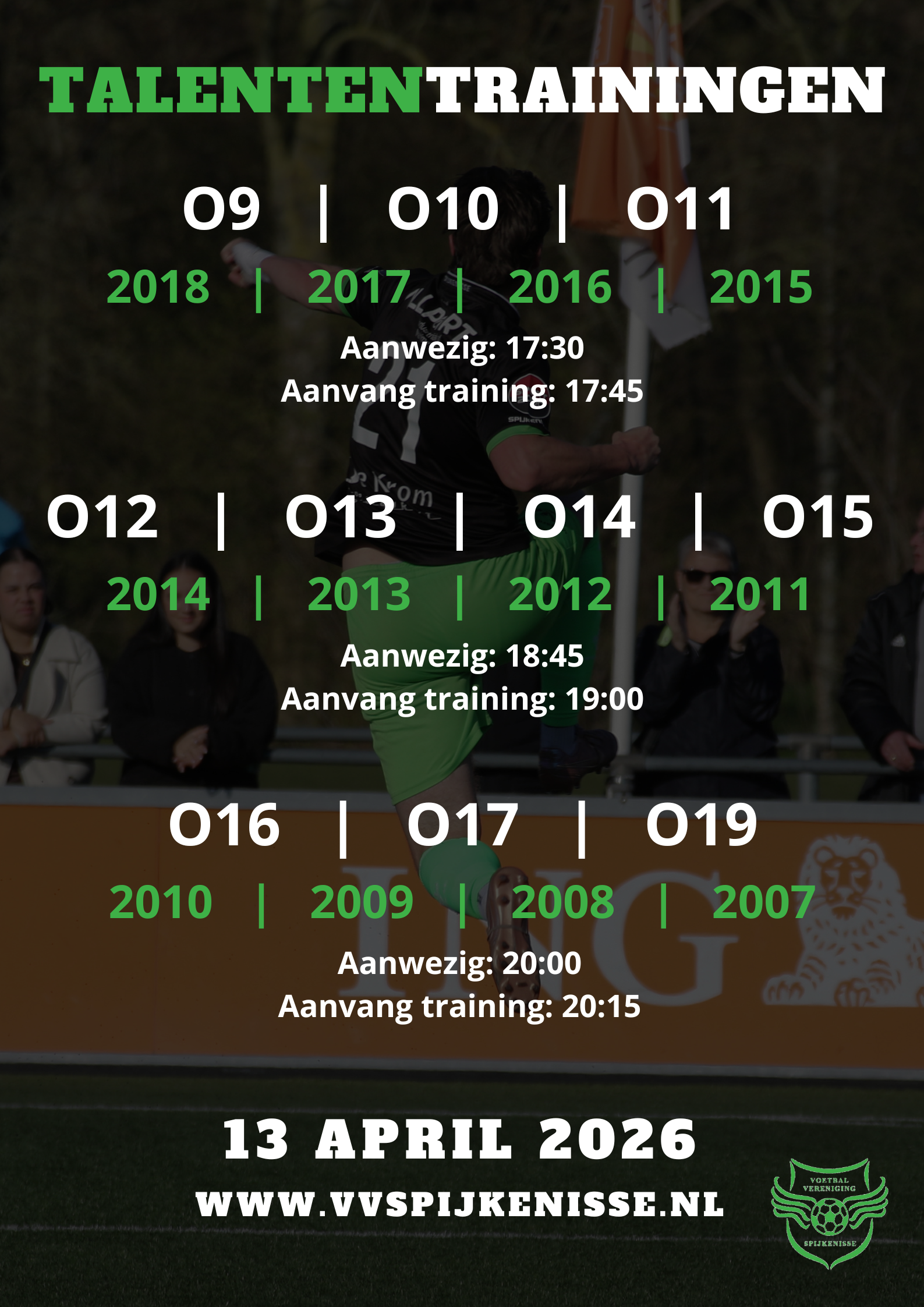VV Spijkenisse organiseert Talententrainingen op 13 april